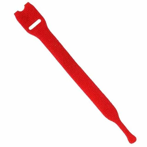 The VELCRO® Brand ONEWRAP® Cable Tie is a single red cable tie with a rectangular slot at one end and a rounded tip at the other designed for organizing and securing cables TFI Custom Fabrication The VELCRO® Brand ONE WRAP® Cable Tie is a single red cable tie with a rectangular slot at one end and a rounded tip at the other designed for organizing and securing cables