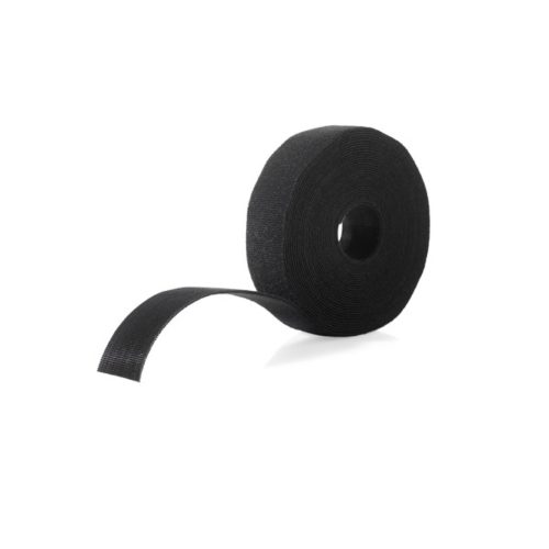 A VELCRO® Brand Fire Retardant Roll 25 yards long in black with one end partially unrolled isolated on a white background TFI Custom Fabrication A VELCRO® Brand Fire Retardant Roll 25 yards long in black with one end partially unrolled isolated on a white background