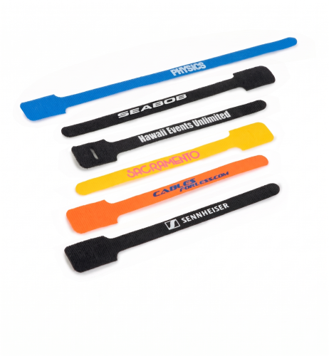 Six colorful cable ties each with a different logo or text printed on them are arranged in a vertical row on a white background The ties are blue white black yellow orange and black TFI Custom Fabrication Six colorful cable ties each with a different logo or text printed on them are arranged in a vertical row on a white background The ties are blue white black yellow orange and black